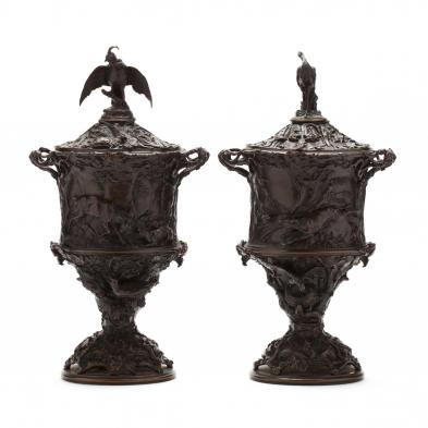 a-pair-of-french-bronze-urns-by-pierre-jules-mene-1810-1879