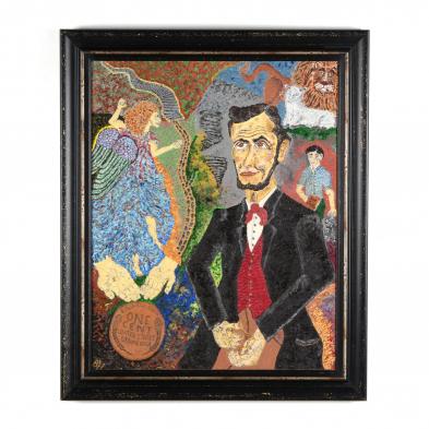 folk-art-oil-on-canvas-rare-billy-ray-hussey-i-looking-forward-i