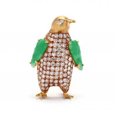 18kt-gold-diamond-and-jadeite-penguin-brooch