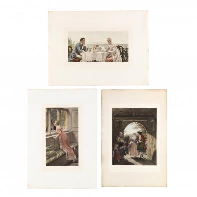 three-large-english-genre-scene-prints