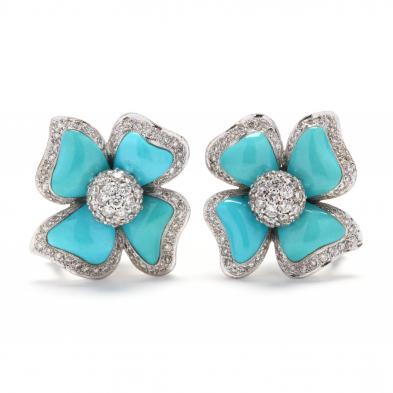 18kt-white-gold-turquoise-and-diamond-earrings