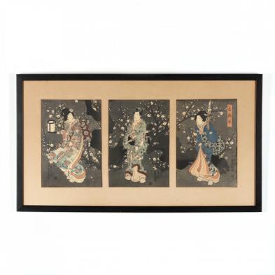 utagawa-kunisada-japanese-1786-1864-i-viewing-plum-blossoms-ume-yuran-i