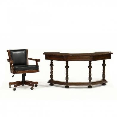 italian-walnut-desk-and-chair