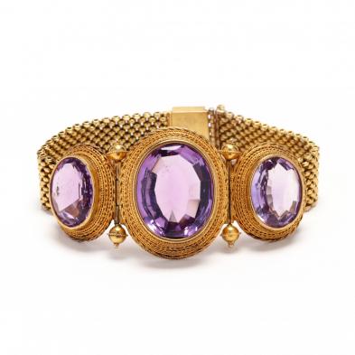 victorian-gold-and-amethyst-bracelet