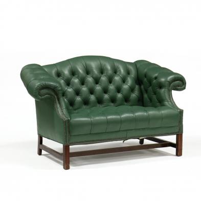 emerson-leather-chippendale-style-chesterfield-settee