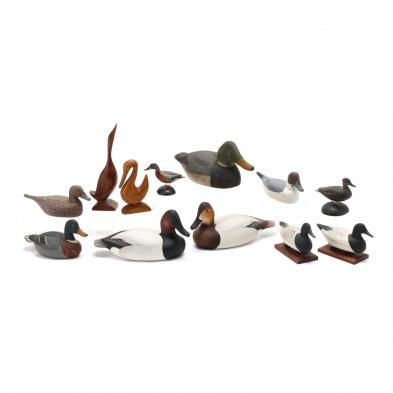 a-group-of-twelve-carved-display-duck-decoys