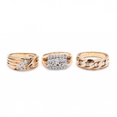 three-gold-and-diamond-rings