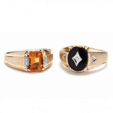 two-gent-s-10kt-gold-and-gemstone-rings
