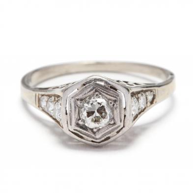 antique-14kt-white-gold-and-diamond-ring