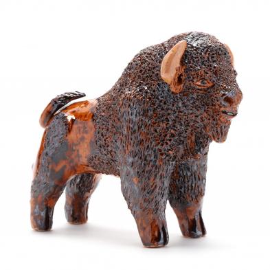 nc-folk-pottery-billy-ray-hussey-bison-figural