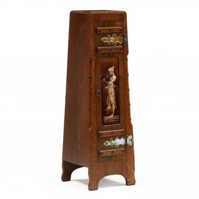 mission-oak-majolica-tile-bar-cabinet