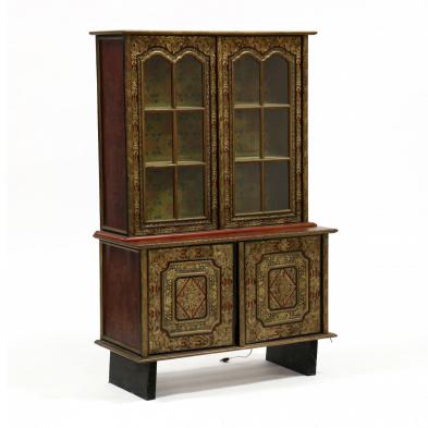 antique-chinese-carved-and-painted-low-cabinet