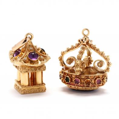 two-gold-and-gem-set-pendants-charms