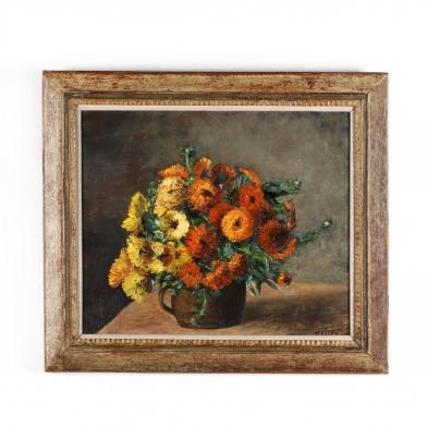 a-vintage-french-school-still-life-of-zinnias-i-fleurs-soucis-i