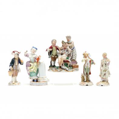 a-group-of-five-german-porcelain-figures