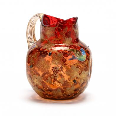 moser-glass-pitcher-with-relief-decoration