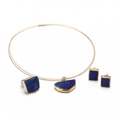 18kt-gold-sterling-silver-and-lapis-suite