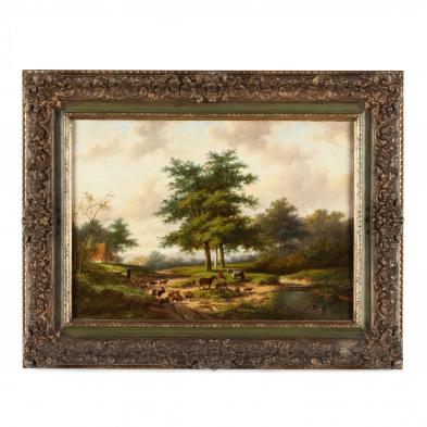 jan-evert-morel-ii-dutch-1834-1905-landscape-with-figures-and-animals