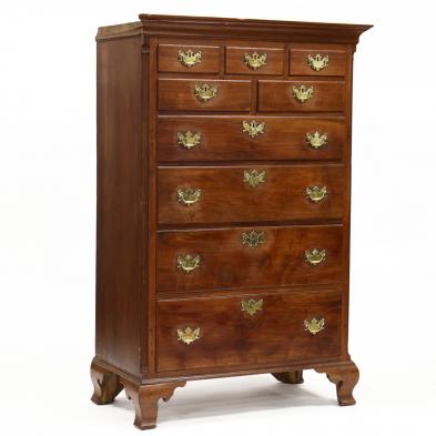 southern-chippendale-walnut-tall-chest-of-drawers