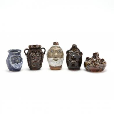 georgia-folk-pottery-marie-rogers-five-face-vessels