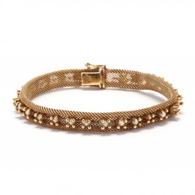 18kt-gold-and-pearl-bracelet-signed