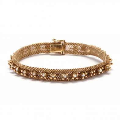 18kt-gold-and-pearl-bracelet-signed