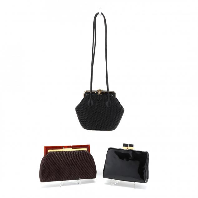 three-vintage-judith-leiber-leather-handbags