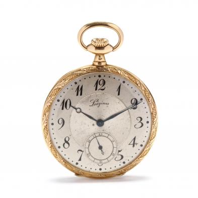 18kt-gold-and-enamel-open-face-pocket-watch-longines