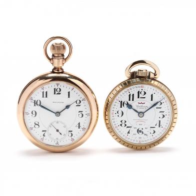 two-gold-filled-open-face-pocket-watches-waltham