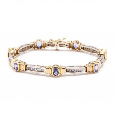 14kt-bi-color-gold-tanzanite-and-diamond-bracelet