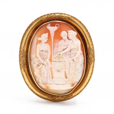 victorian-gold-filled-carved-shell-cameo-brooch