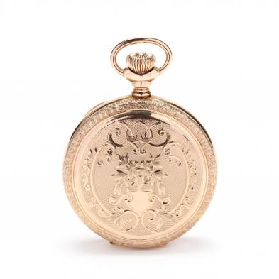 antique-14kt-gold-hunter-case-pocket-watch-waltham