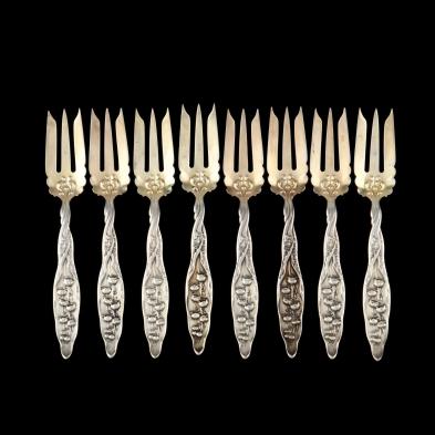 set-of-eight-whiting-lily-of-the-valley-sterling-silver-pie-forks