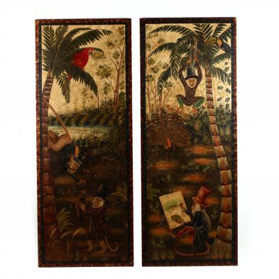 maitland-smith-pair-of-large-painted-panels