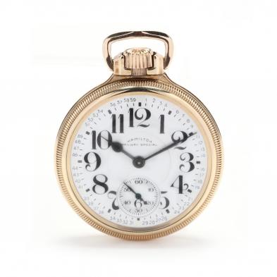 vintage-gold-filled-open-face-railroad-grade-pocket-watch-hamilton