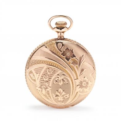 14kt-gold-hunter-case-pocket-watch-waltham