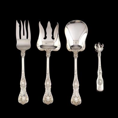 four-gorham-king-george-sterling-silver-servers