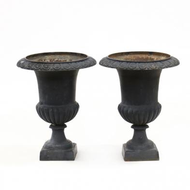 pair-of-cast-iron-classical-style-garden-urns