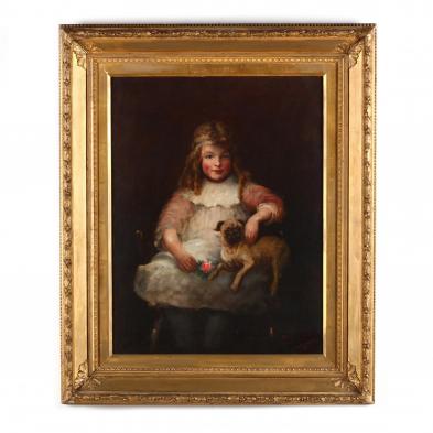 an-antique-portrait-of-a-young-girl-with-her-pet-pug