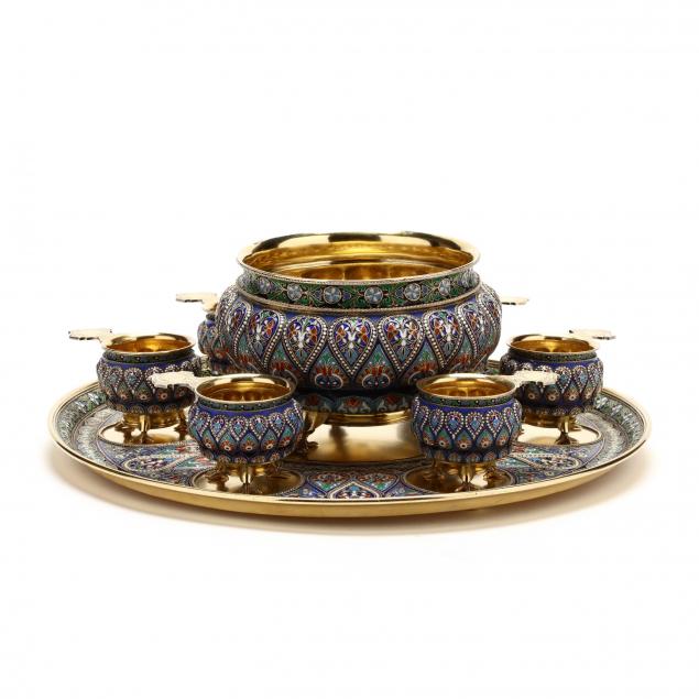 a-silver-gilt-and-cloisonne-enamel-punch-set-ivan-khlebnikov