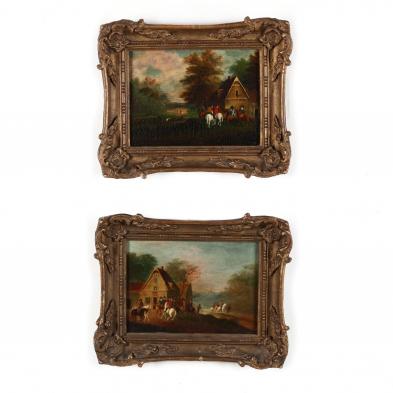 a-pair-of-antique-dutch-genre-paintings-with-horsemen