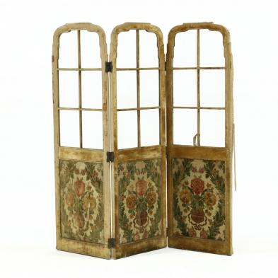 antique-french-three-panel-glazed-and-upholstered-floor-screen