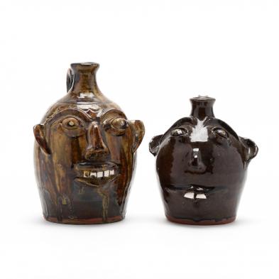 western-nc-folk-pottery-walter-fleming-and-son-face-jugs