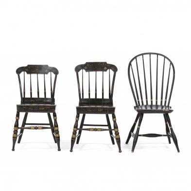 three-antique-american-painted-side-chairs