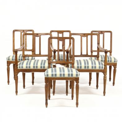 set-of-six-vintage-italian-carved-walnut-dining-chairs