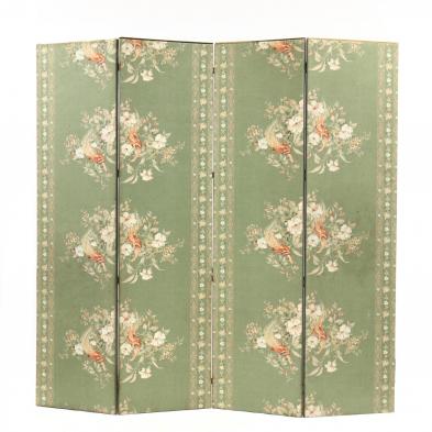 vintage-four-panel-upholstered-floor-screen