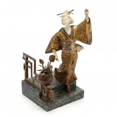 antique-continental-dore-bronze-sculpture-of-a-geisha