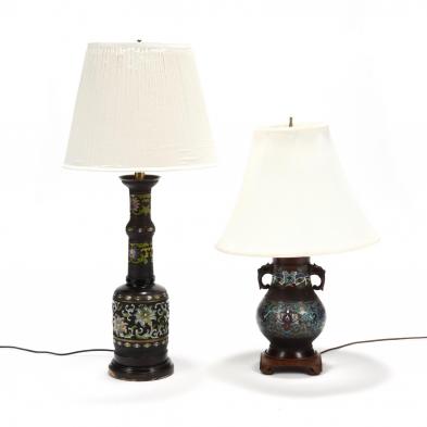 two-vintage-champleve-table-lamps