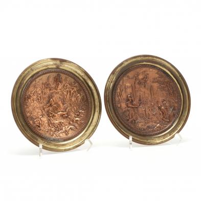 a-j-tuck-co-pair-of-repousse-copper-plaques
