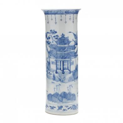 a-japanese-blue-and-white-porcelain-trumpet-vase